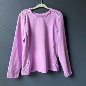 💜 EUC Old Navy Girls long sleeved tee shirt purple white size XS active